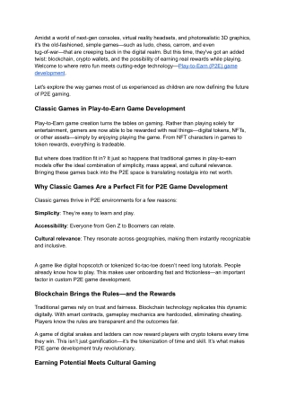 Tradition Meets Token_ How Classic Games Are Driving P2E Game Innovation