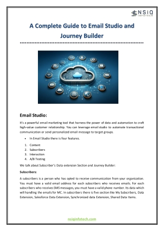 A Complete Guide to Email Studio and Journey Builder