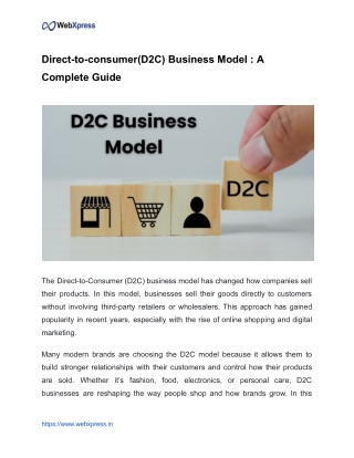 direct to consumer d2c business model a
