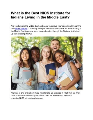 NIOS 10th Secondary Course in Ajman