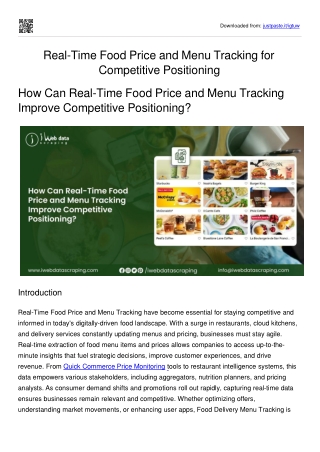 Real-Time Food Price and Menu Tracking for Competitive Positioning