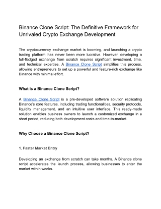 Binance Clone Script_ A Future-Ready Framework to Launch Scalable Crypto Exchanges