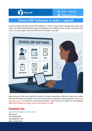 School ERP Software in India-Jupsoft