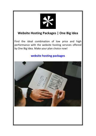website hosting packages one big idea