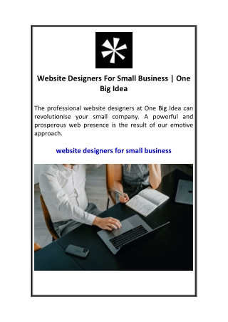 Website Designers For Small Business  One Big Idea