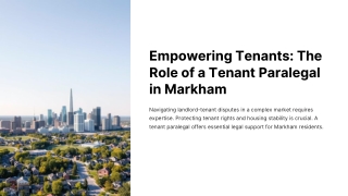 Get Legal Help from a Trusted Tenant Paralegal in Markham