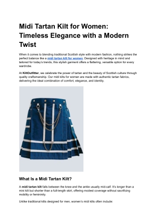 Midi Tartan Kilt for Women_ Timeless Elegance with a Modern Twist