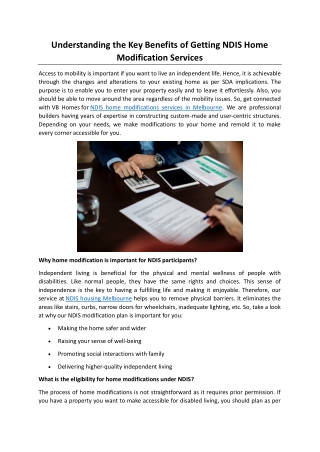 Understanding the key benefits of getting NDIS home modification services