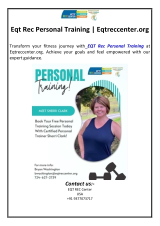 eqt rec personal training eqtreccenter org