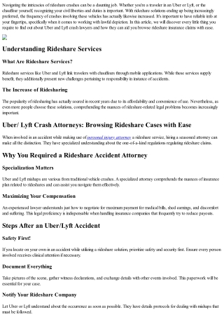 navigating the intricacies of rideshare crashes