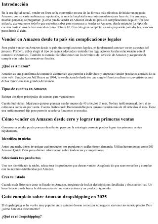 Vender en Amazon desde tu país sin complicaciones legales