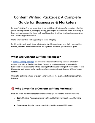Content Writing Packages_ A Complete Guide for Businesses & Marketers