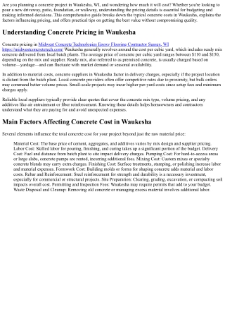 are you planning a concrete project in waukesha