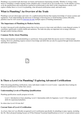 plumbing is an essential trade that keeps