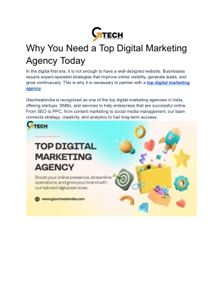 Why You Need a Top Digital Marketing Agency Today