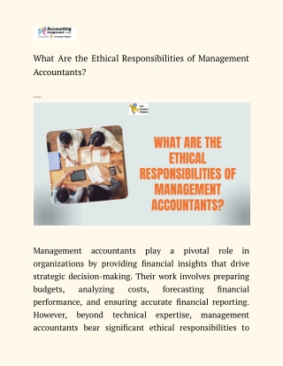 What Are the Ethical Responsibilities of Management Accountants_