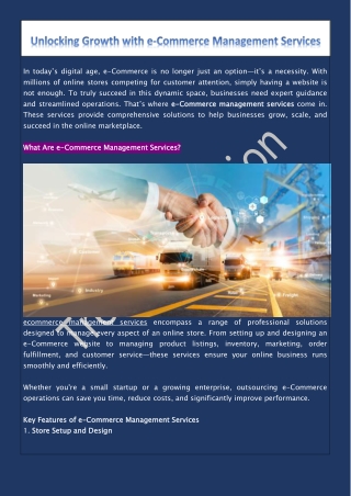 Unlocking Growth with eCommerce Management Services