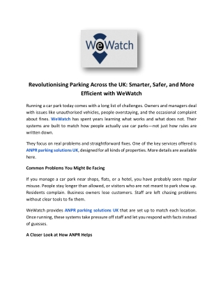 revolutionising parking across the uk smarter