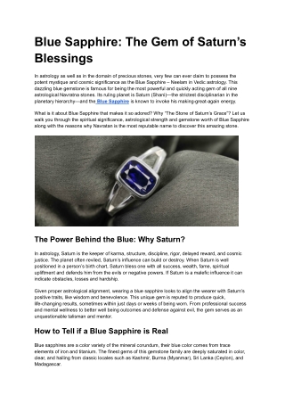 Blue Sapphire_ The Gem of Saturn’s Blessings