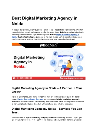 Best Digital Marketing Agency in Noida