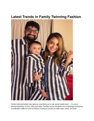 Latest Trends in Family Twinning Fashion