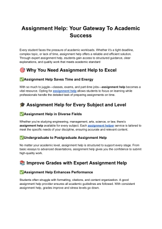 assignment help your gateway to academic success
