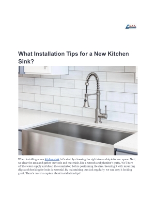 What Installation Tips for a New Kitchen Sink-AAADistributor
