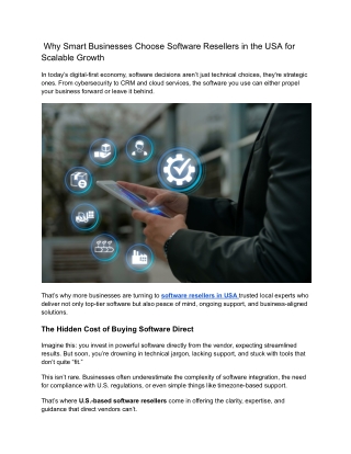 Why Smart Businesses Choose Software Resellers in the USA for Scalable Growth