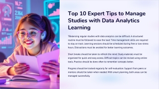 Top 10 Expert Tips to Balance Academics with Data Analytics Learning