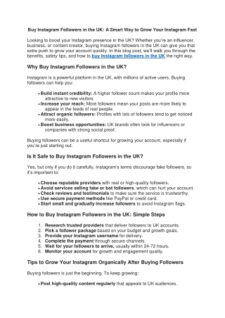 Buy Instagram Followers in the UK A Smart Way to Grow Your Instagram Fast