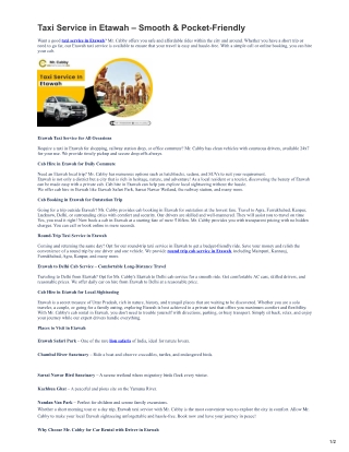 taxi Service in Etawah