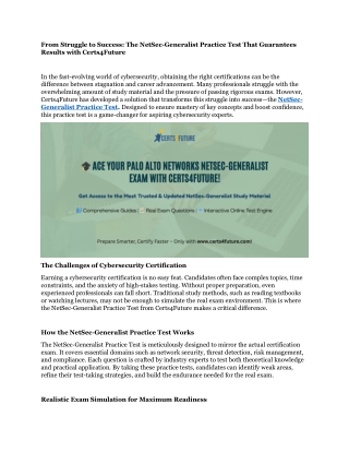 from struggle to success the netsec generalist