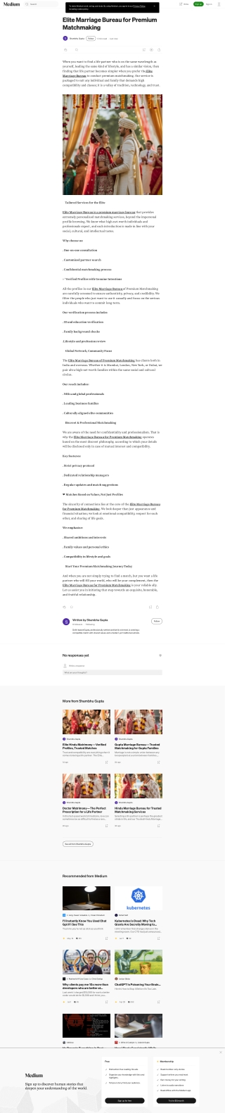 Elite Marriage Bureau for Premium Matchmaking