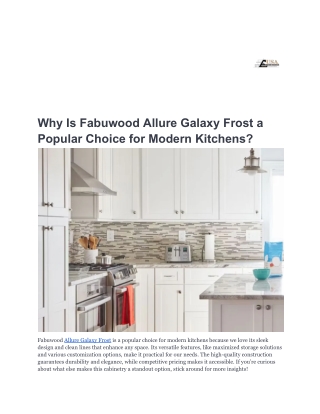 Why Is Fabuwood Allure Galaxy Frost a Popular Choice for Modern Kitchens
