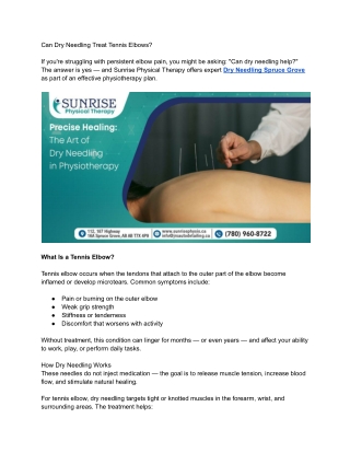 Can Dry Needling Treat Tennis Elbows_
