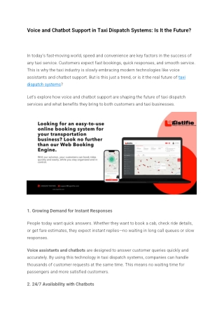 voice and chatbot support in taxi dispatch