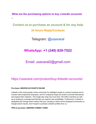What are the purchasing options to buy LinkedIn accounts
