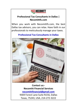 Professional Tax Consultants In Dallas Necomittfs.com