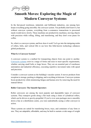 Smooth Moves_Exploring the Magic of Modern Conveyor Systems