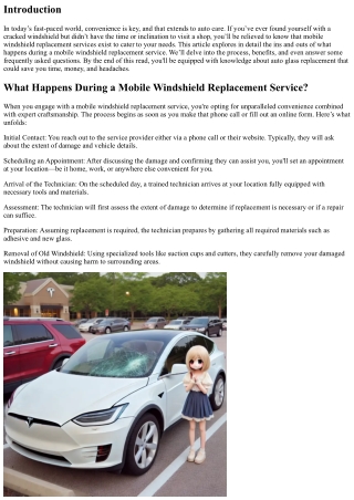 What Happens During a Mobile Windshield Replacement Service?