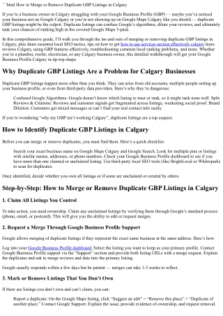 html how to merge or remove duplicate