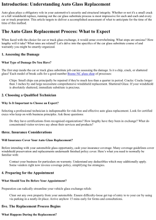 The Auto Glass Replacement Process: What to Expect