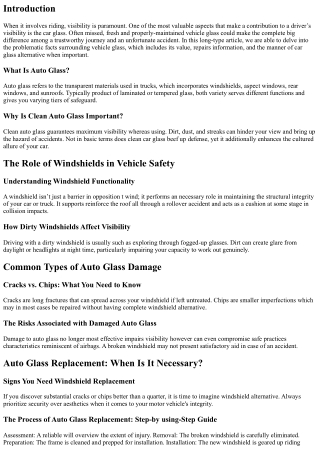 Crystal Clear: The Importance of Clean Auto Glass