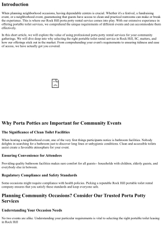 Planning Community Events? Consider Our Trusted Porta Potty Solutions