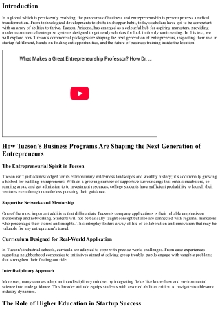 Navigating the Future: How Tucson’s Business Programs Prepare Students for Succe