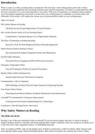 How Avalon Ensures Safety in Every Roofing Project
