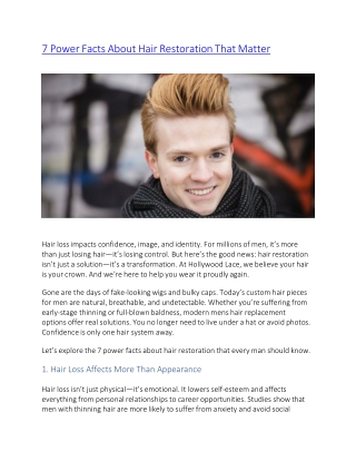 7 Power Facts About Hair Restoration That Matter