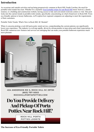 Portable Toilet Trends: What's New in Rock Hill, SC Rentals?