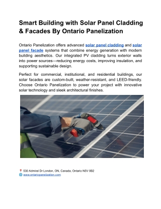 Revolutionizing Building Design with Solar Panel Cladding & Facades