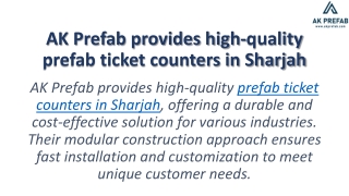 AK Prefab - GRP toilets in Dubai